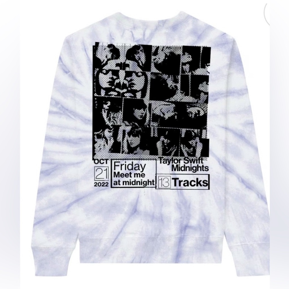 2XL TAYLOR SWIFT MIDNIGHTS TIE DYE SWEATSHIRT